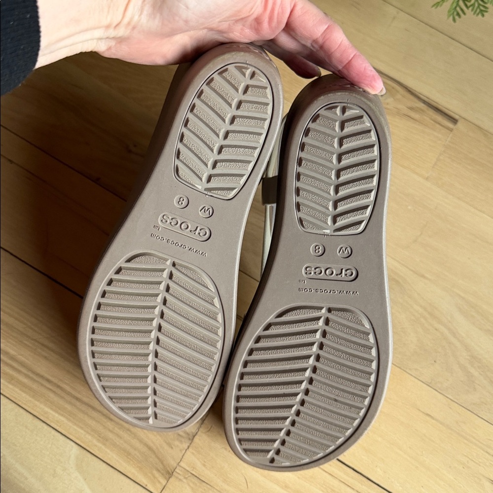 Crocs Brooklyn High Wedge Sandal Bone Mushroom Platform‎ Women Size 8 206222-2BC - Picture 7 of 11